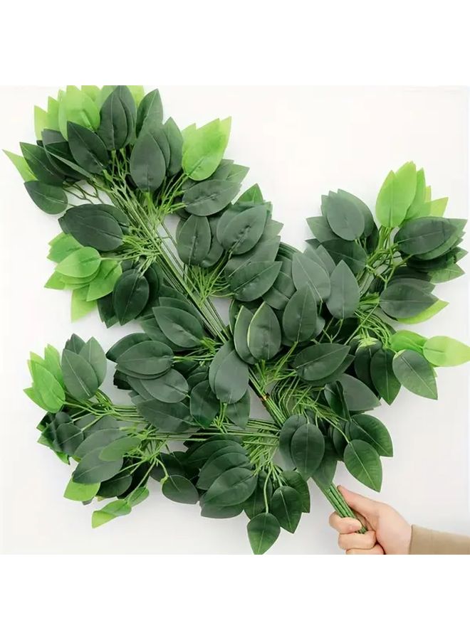 7 Pcs Green Rod Artificial Ficus Branches For Outdoor Wedding And Home Decor - Image 1