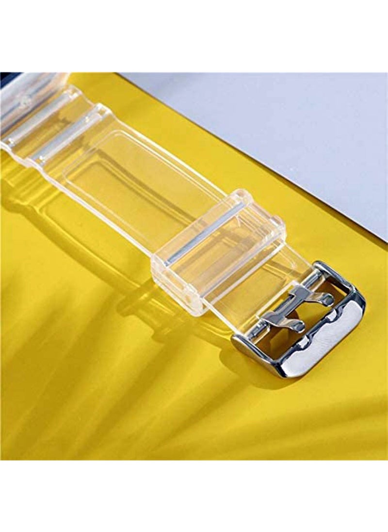 GT-Wheel - Clear Watch Band for Apple Watch, Transparent Clear Soft Silicone Sports iWatch Band Strap for Apple Watch Series 6/5/4/SE - Image 1