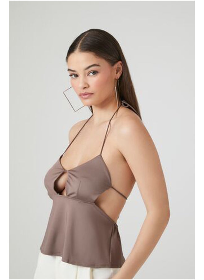 FOREVER 21 - Tie-Back Cutout Halter Cami - Image 1