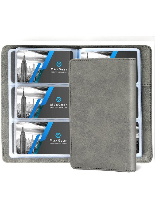 MaxGear Business Card Organizer, Portable Business Card Holder Book For Men & Women, 240 Business Cards Credit Card Binder Professional Business Card Holders Name Card Holder File Storage, Dark Gray - Image 1