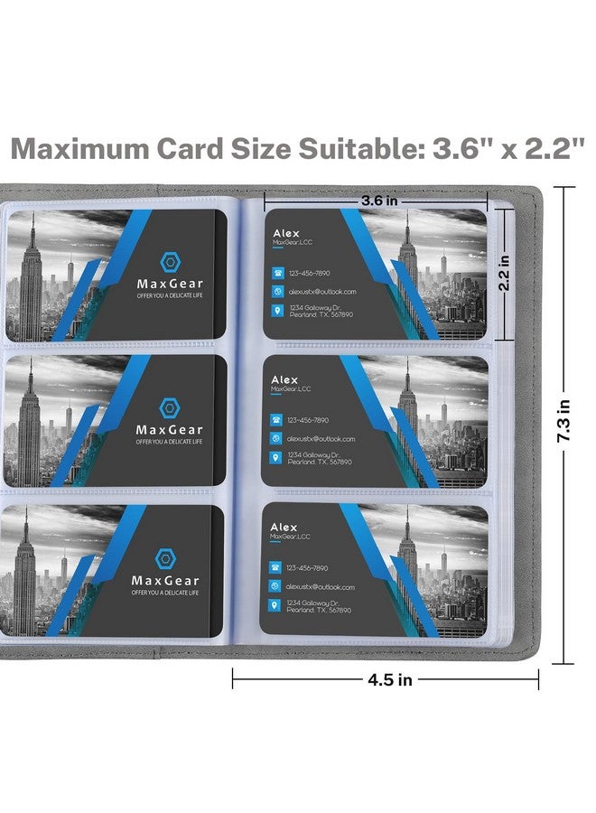 MaxGear Business Card Organizer, Portable Business Card Holder Book For Men & Women, 240 Business Cards Credit Card Binder Professional Business Card Holders Name Card Holder File Storage, Dark Gray - Image 5