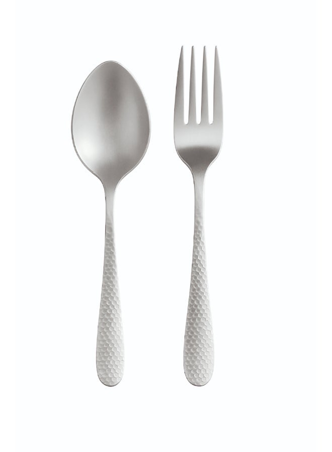 ايست من نون طقم أدوات مائدة فضي من الفولاذ المقاوم للصدأ المطروق، ١٢ قطعة، مناسب لستة أشخاص، في علبة هدايا. طقم أدوات مائدة فضية مع سكين وشوكة وملعقة، أدوات مائدة أنيقة للاستخدام اليومي، بلمسة نهائية عاكسة. آمن للاستخدام في غسالة الأطباق. - Image 1