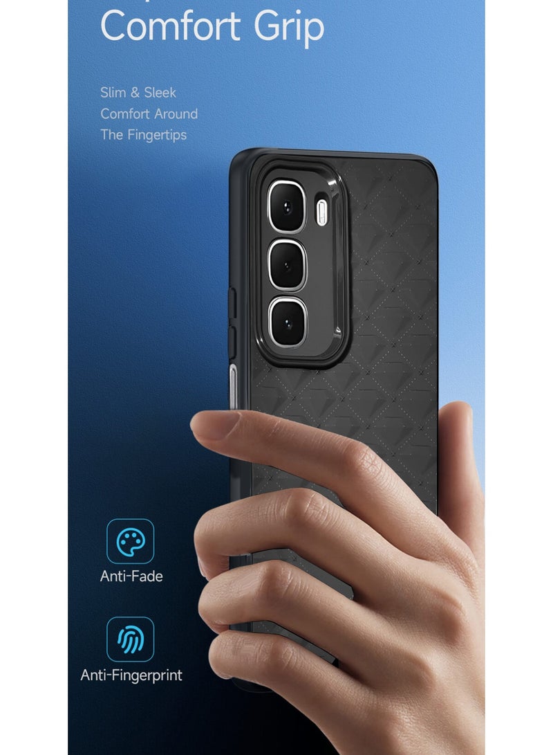 دبليو تيك غلاف هاتف إنفنكس هوت 60i 4G 2025 بتصميم جلدي مضاد للخدوش، مظهر أنيق، إنهاء مطفي، إحساس فاخر - أسود - Image 3