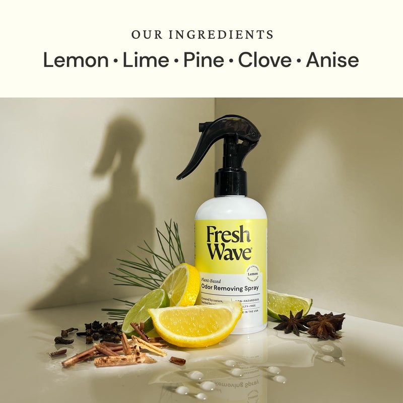 Fresh Wave Lemon Odor Eliminator Spray & Air Freshener, 8 fl. oz. | Odor Absorbers for Home | Safer Odor Relief | Natural Plant-Based Odor Eliminator | For Furniture, Fabrics & Trash - Image 2