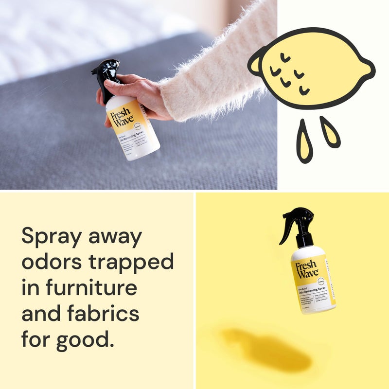 Fresh Wave Lemon Odor Eliminator Spray & Air Freshener, 8 fl. oz. | Odor Absorbers for Home | Safer Odor Relief | Natural Plant-Based Odor Eliminator | For Furniture, Fabrics & Trash - Image 3
