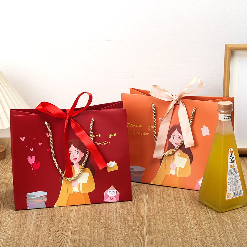 Chinese Valentine's Day Teacher's Day Gift Bag Gift Bag Handbag Graduation Season Gift Wrapping Paper for Female Teachers - Image 4