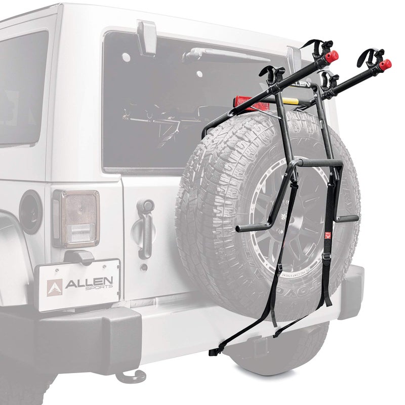 Allen Sports Deluxe 2-Bike Spare Tire Mounted Carrier, Model 322DN , Black - Image 1