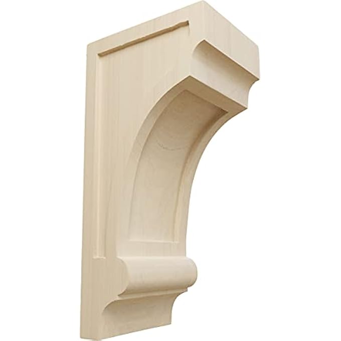 CORW06X07X14DIRW 5 1/2-INCH W X 7-INCH D X 14-INCH H DIANE RECESSED WOOD CORBEL, RUBBERWOOD - Image 1