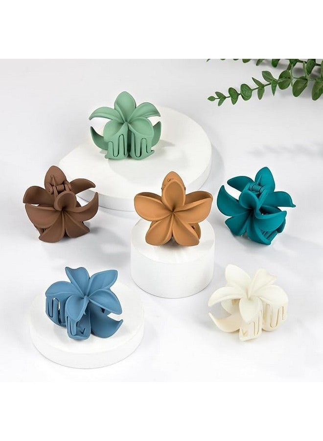 DORMITORRY Small Flower Hair Claw Clips for Women Girls, Tiny Floral Hair Clip Claws for Thin and Medium Thick Hair, Strong Hold Non Slip Hair Jaw Clips, Ponytail Holder Calw, 8 pcs - Multicolor - Image 2