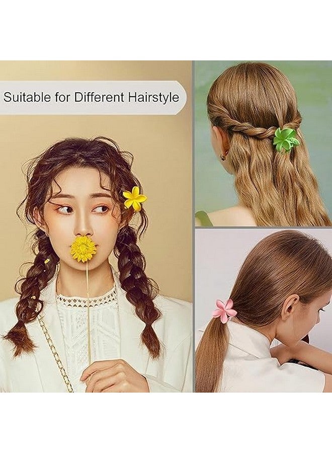 DORMITORRY Small Flower Hair Claw Clips for Women Girls, Tiny Floral Hair Clip Claws for Thin and Medium Thick Hair, Strong Hold Non Slip Hair Jaw Clips, Ponytail Holder Calw, 8 pcs - Multicolor - Image 4
