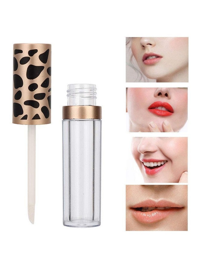 Qiterr 10Pcs Empty Lip Gloss Tubes With Wand Refillable Lip Gloss Containers Diy Empty Lip Balm Tubes Makeup Tool (5Ml/Pc Leopard Print Gold Ring)  - Image 5