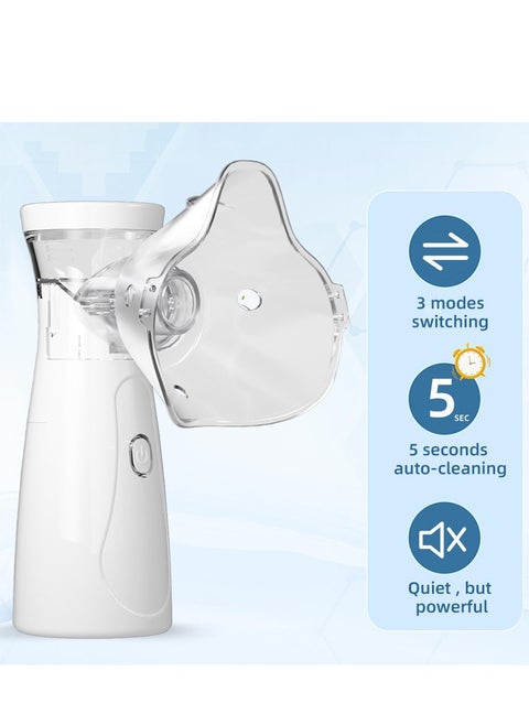 Automatic Medical Portable Steam Inhaler，Electronic Mesh ultrasonic steamer Inhaler for Adults and Children，Relieve Allergies, Asthma and Breathing Problems