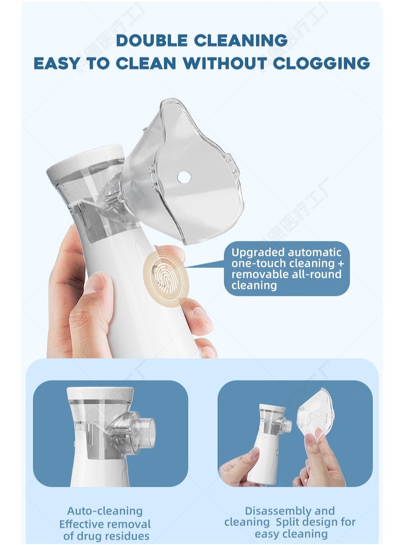 Angmei - Automatic Medical Portable Steam Inhaler，Electronic Mesh ultrasonic steamer Inhaler for Adults and Children，Relieve Allergies, Asthma and Breathing Problems - Image 1