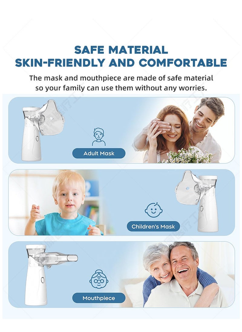 Angmei - Automatic Medical Portable Steam Inhaler，Electronic Mesh ultrasonic steamer Inhaler for Adults and Children，Relieve Allergies, Asthma and Breathing Problems - Image 1