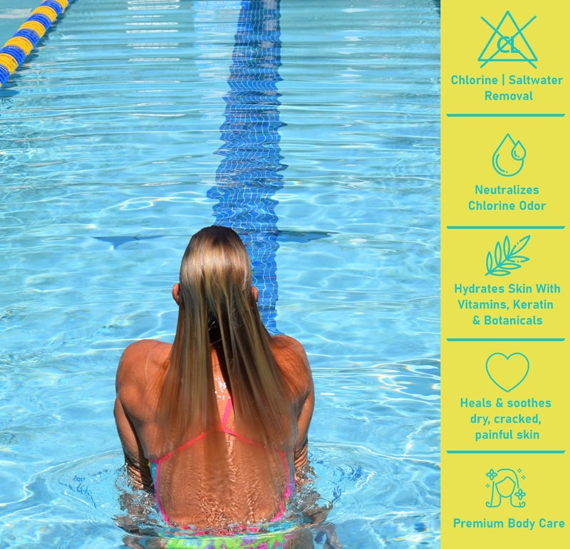 TRISWIM Chlorine Removal Body Wash 32 Fl Oz | Removes Chlorine, Bromine, Hard Water Minerals & Saltwater | Hydrates & Restores Skin | Zen Lime + Mango Scent - Image 3