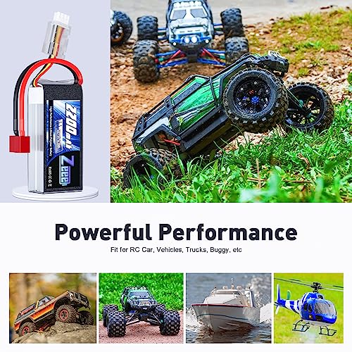 Zeee 2S 2200mAh Shorty Lipo Battery 7.4V 50C RC Battery with T Connector Soft Pack for 1/16 Slash RC Car RC Truck RC Helicopter Airplane Quadcopter Drone RC Boat Racing Models (2 Pack) - Image 5