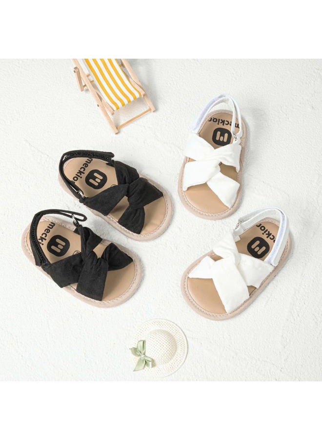 Meckior Infant Baby Girls Boys Summer Sandals Open Toe Lace Princess Dress Wedding Flats Shoes Newborn Toddler Soft Non-slip Sole First Walker Crib Shoes - Image 3