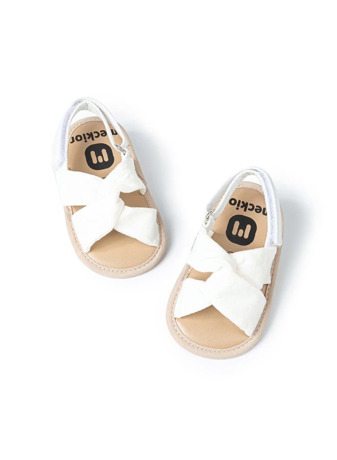 Meckior Infant Baby Girls Boys Summer Sandals Open Toe Lace Princess Dress Wedding Flats Shoes Newborn Toddler Soft Non-slip Sole First Walker Crib Shoes - Image 1