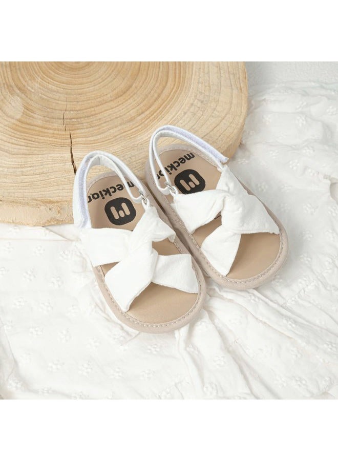 Meckior Infant Baby Girls Boys Summer Sandals Open Toe Lace Princess Dress Wedding Flats Shoes Newborn Toddler Soft Non-slip Sole First Walker Crib Shoes - Image 4