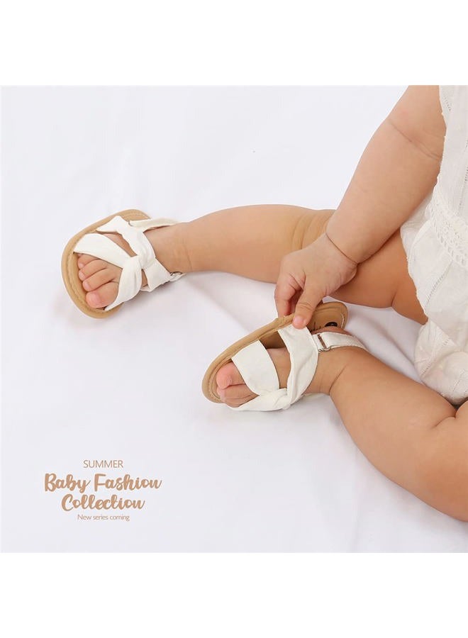 Meckior Infant Baby Girls Boys Summer Sandals Open Toe Lace Princess Dress Wedding Flats Shoes Newborn Toddler Soft Non-slip Sole First Walker Crib Shoes - Image 2