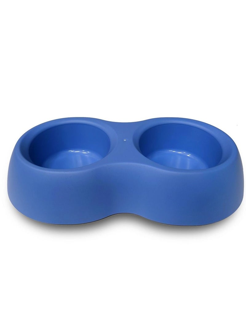 MP Bergamo Dora Double Pet Feeding Water And Food Bowl 0.3L+0.3L Blue