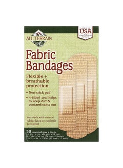 All Terrain All Terrain, Fabric Bandages, Assorted Sizes, 30 Bandages  - Image 1