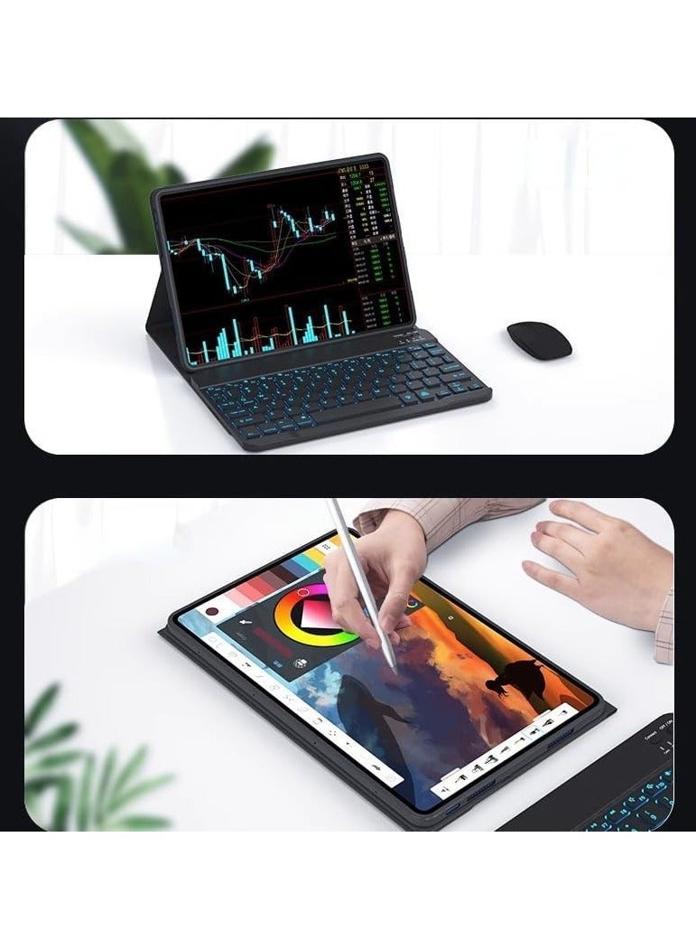 Backlit Keyboard Case Compatible with Lenovo Tab M11 11 Inch/Xiaoxin Pad 2024 Case, Detachable Wireless Slim Leather Smart Cover Mouse - Image 5