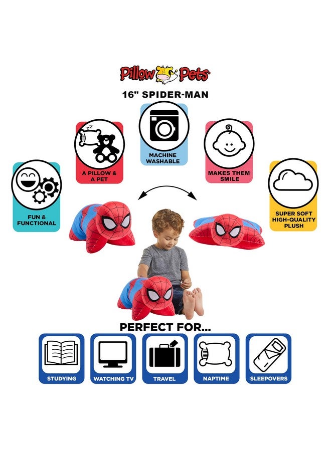 Pillow Pets وسادة حيوانات 16 بوصة سبايدر مان دمية محشوة، مارفل ديزني - Image 4