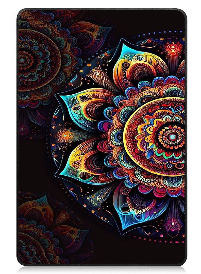 Theodor Protective Flip Case For Samsung Galaxy Tab S9 FE With Trifold Stand Auto Wake Sleep Shockproof Cover Colourful Side Flower - Image 1