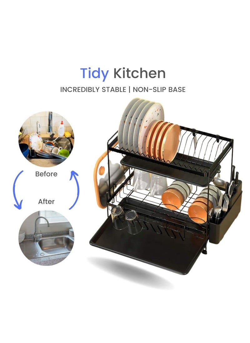 Joshberg 2 Layer Kitchen Dish Rack with Drainer Dish Drying Stand  - Image 5