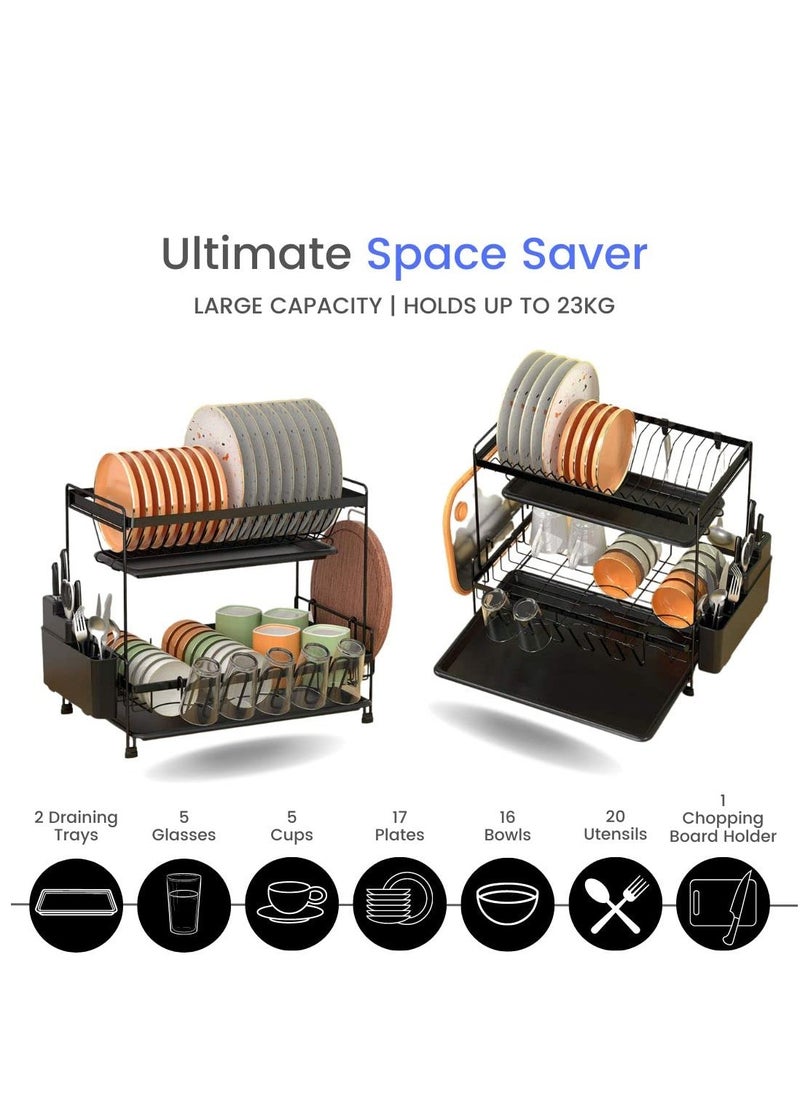 Joshberg 2 Layer Kitchen Dish Rack with Drainer Dish Drying Stand  - Image 4