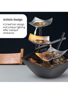M MIAOYAN Tabletop fountain, home decor soothing sound machine with automatic pump, deep basin and natural river rocks. Perfect for home office decor, living room decor or bedroom decor  - Image 3