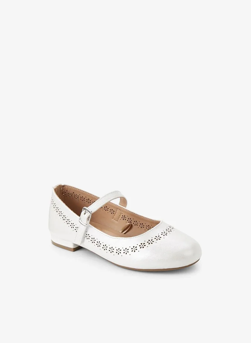 ليتل ميسي Girls Laser Cut Ballerina Shoes
