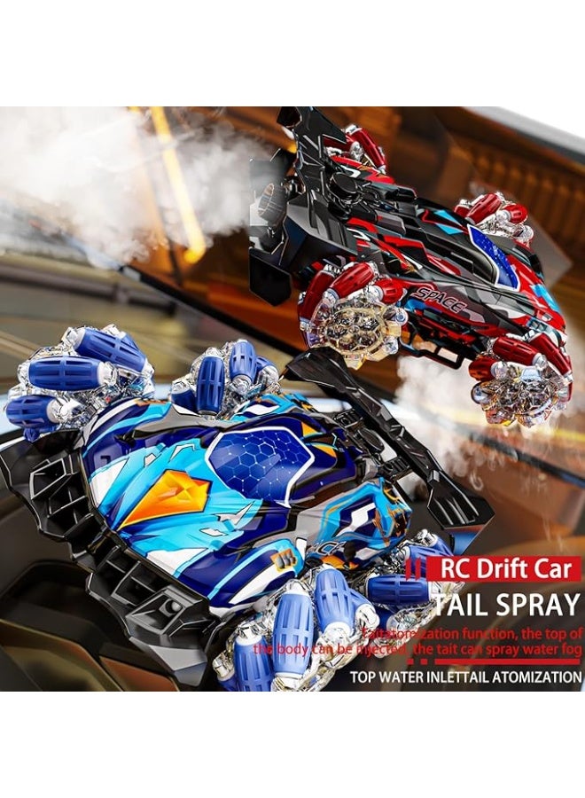 SMARTX 2.4ghz gesture control remote control stunt car watch drift smoke spray car toy 4wd remote control car with light music 360° Rotate Spray All Terrain Drift Gesture Rc Car Toy For Kids Boys & Girls Blue - Image 3