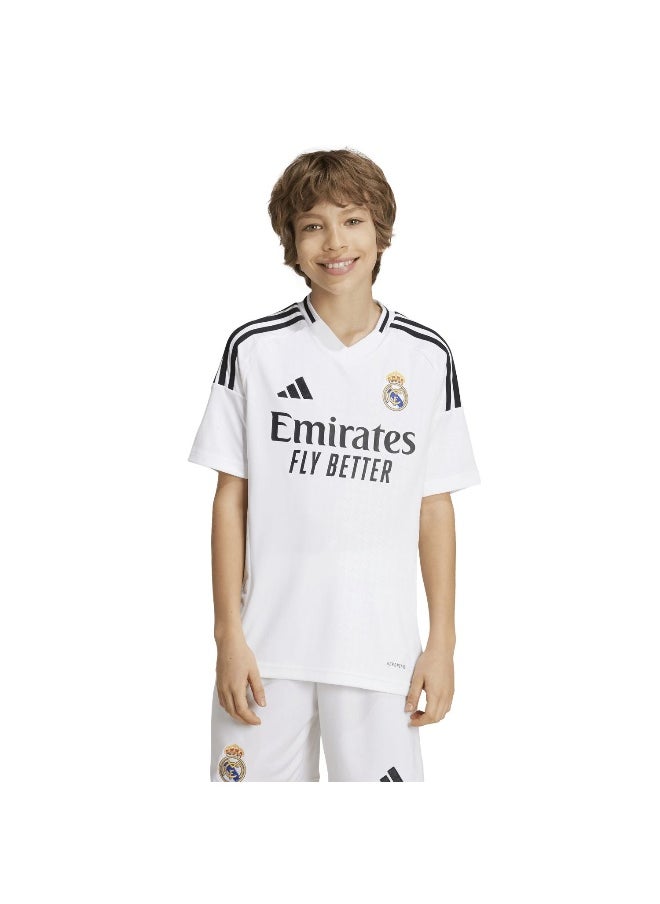 Adidas Adidas Real H Jsy Y White Football Jerseys For Boys 128  - Image 4