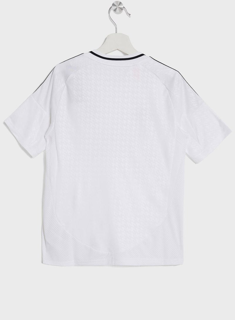 Adidas Real H Jsy Y White Football Jerseys For Boys 128 - Image 2