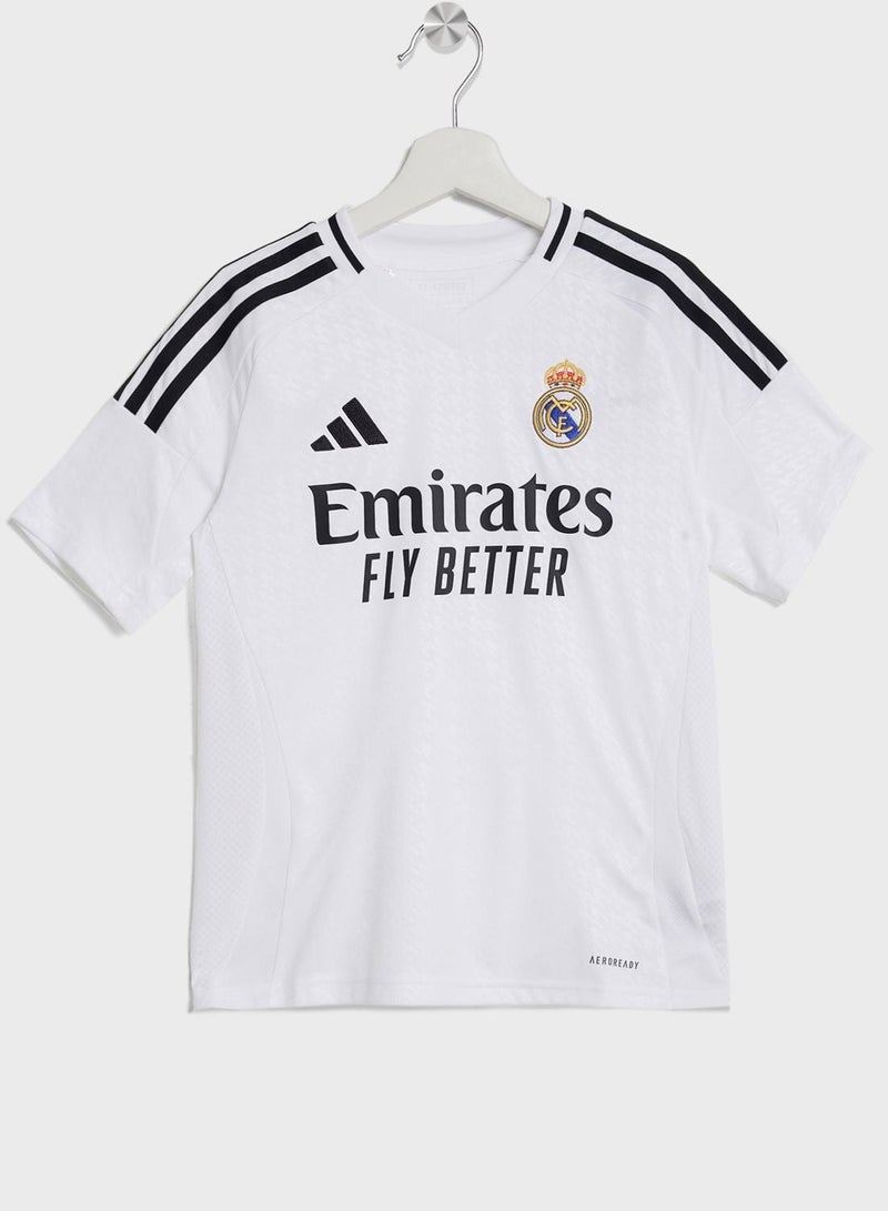 Adidas Real H Jsy Y White Football Jerseys For Boys 128 - Image 4