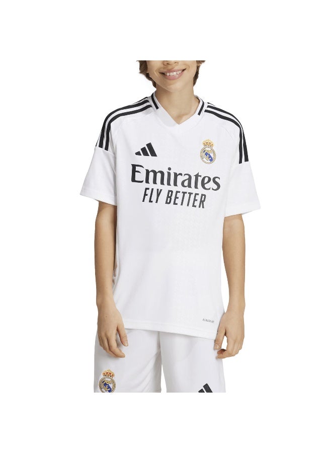 Adidas Real H Jsy Y White Football Jerseys For Boys 128 - Image 5