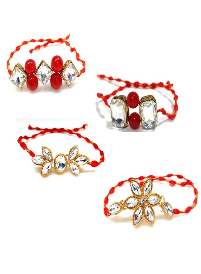 Efulgenz Combo of 4 Thread Dora Rakhi Set for Brother Bhaiya