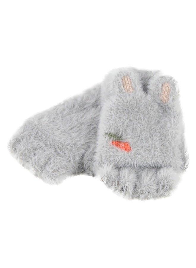 NIBEMINENT 2 Piece Knitted Cold Warm Half Finger Gloves For Children 16 x 2cm