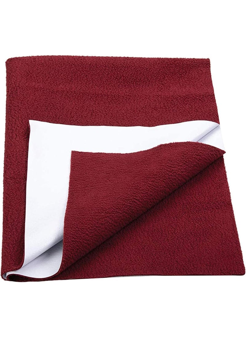 ATOOTFUSION Baby Dry Sheet Water Resistant Bed Protector Washable Waterproof Mattress Protector Urine Bedwetting Reusable Mat for Toddler Underpad Sheet for Incontinence Small 28x19 Maroon  - Image 1