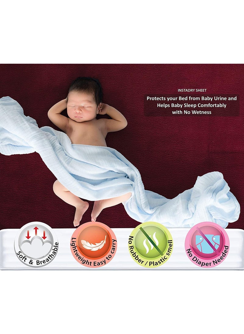 ATOOTFUSION Baby Dry Sheet Water Resistant Bed Protector Washable Waterproof Mattress Protector Urine Bedwetting Reusable Mat for Toddler Underpad Sheet for Incontinence Small 28x19 Maroon  - Image 3