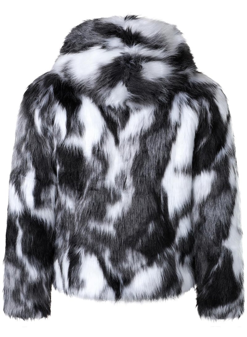 FANARCHER Men's Winter Faux Fur Jackets Hoodie Luxury Overcoat Fluffy Coats Long Sleeve Thicken Parka Outwear - Image 4