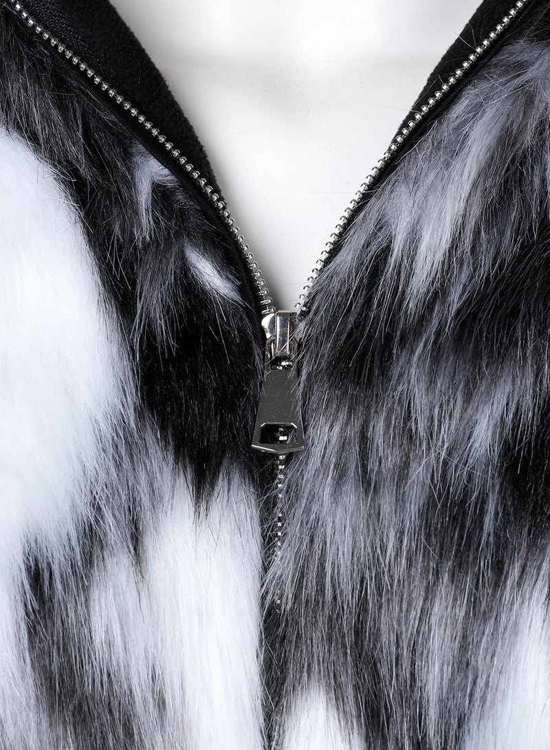 FANARCHER Men's Winter Faux Fur Jackets Hoodie Luxury Overcoat Fluffy Coats Long Sleeve Thicken Parka Outwear - Image 5