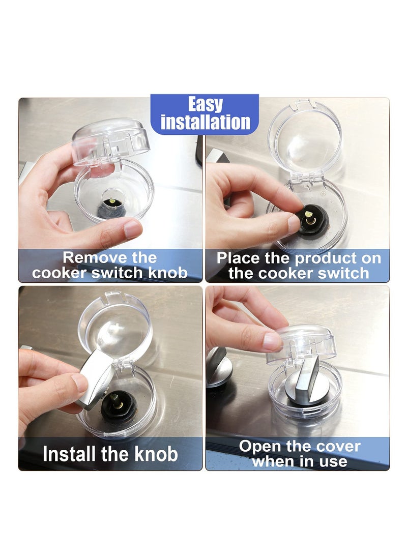 Excefore Transparent Stove Knob Covers Kitchen Gas Stove Knob Covers Safety Oven Knob Covers Toddler Child Proof Kitchen Safety Guard Easy to Install for Home Kitchen - Image 2
