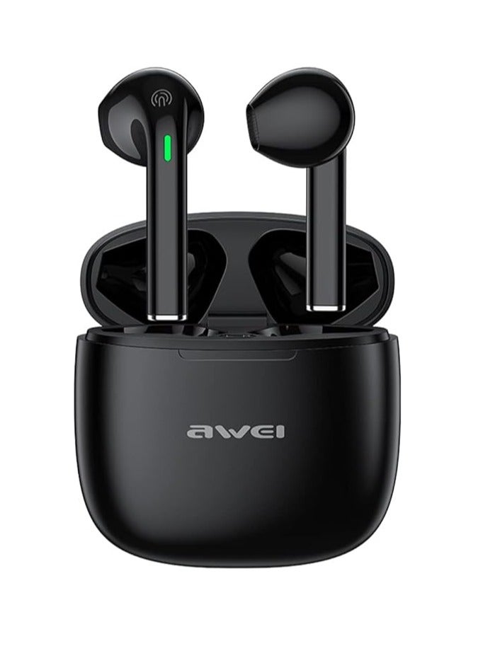 Awei AWEI T26 Pro Earbuds Bluetooth, Noise Cancelling Headphones True Wireless with Built-in Microphone (Black)  - Image 1