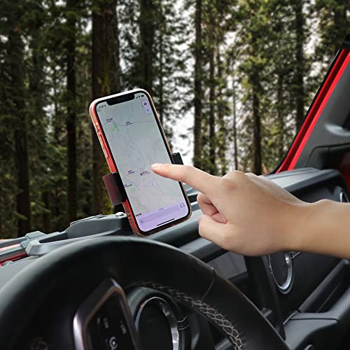 RERPRO JL Dash Mount Phone Holder for 2018-2023 Jeep Wrangler JL 2020-2023 Jeep Gladiator JT Storage Tray Cellphone System Kit, Not for Oil-Electric Vehicle Version - Image 5