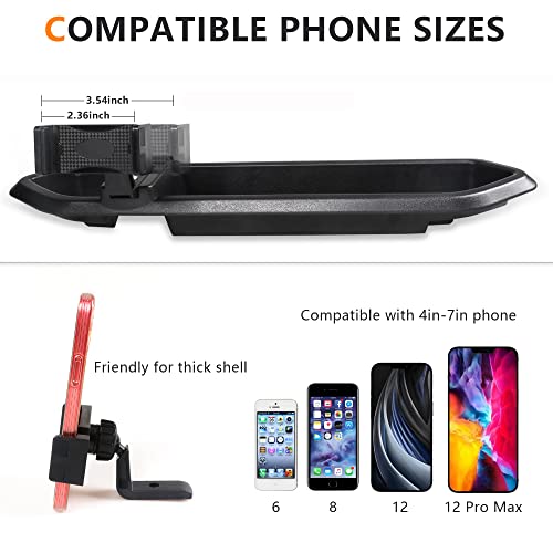 RERPRO JL Dash Mount Phone Holder for 2018-2023 Jeep Wrangler JL 2020-2023 Jeep Gladiator JT Storage Tray Cellphone System Kit, Not for Oil-Electric Vehicle Version - Image 3