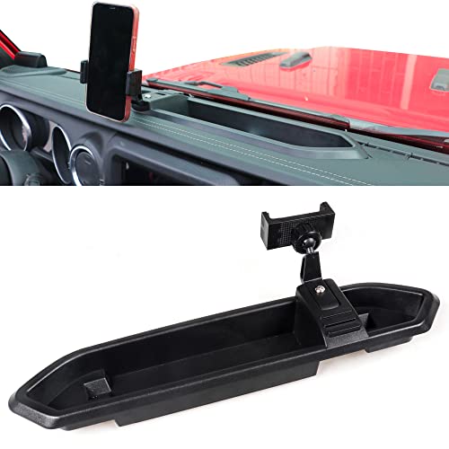 RERPRO JL Dash Mount Phone Holder for 2018-2023 Jeep Wrangler JL 2020-2023 Jeep Gladiator JT Storage Tray Cellphone System Kit, Not for Oil-Electric Vehicle Version - Image 1