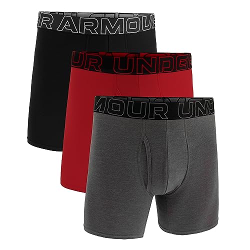 Under Armour Performance Cotton Boxer - Solid 6in 3-Pack, Castlerock Heather - Core, 2XL - Image 2